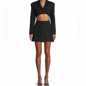 Danielle Bernstein cut out long sleeve stretch blazer dress